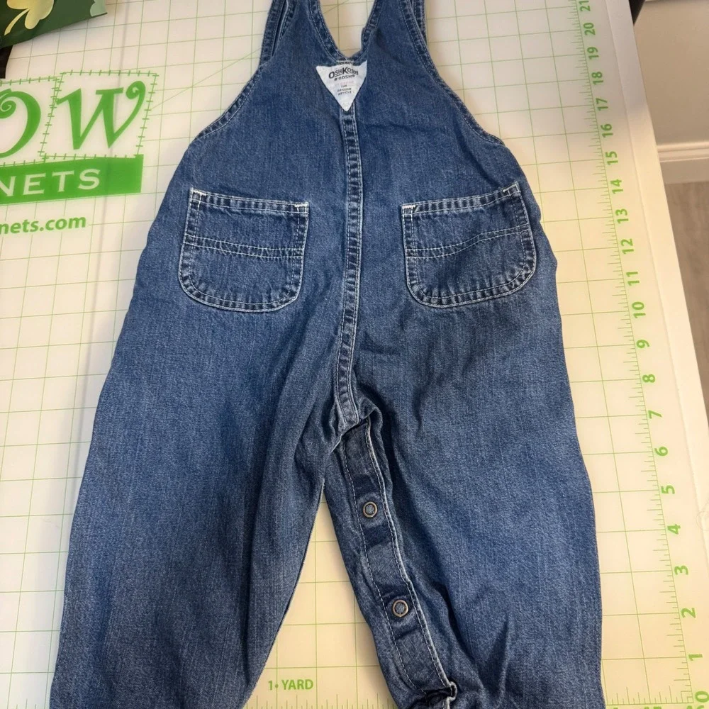 Vintage 90s Oshkosh Bgosh Girl Dark Denim Overalls 18 months cottagecore Vestbak